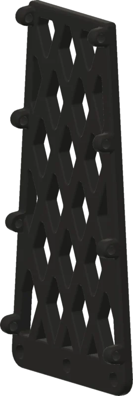 CAD render of the flap holder, a tall lattice panel