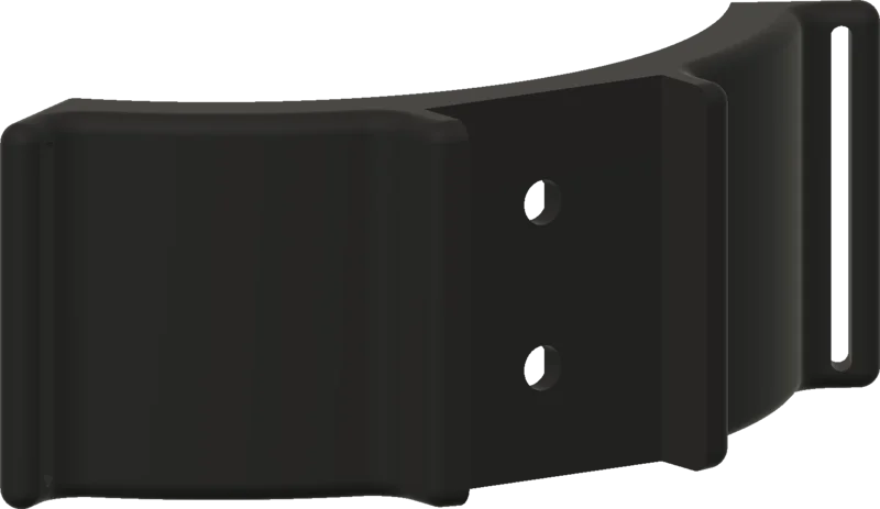 CAD render of the thigh cradle, a broad curved cuff