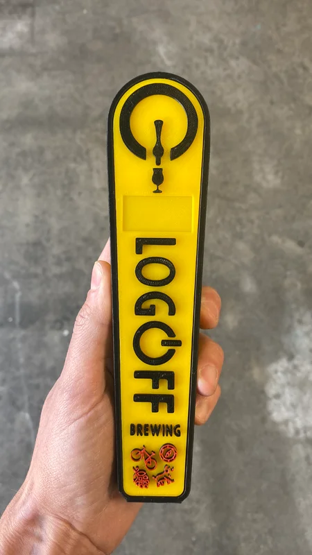 Log Off custom 3D-printed tap handle